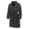 Green Heartbeat Pattern Print Men's Bathrobe