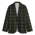 Green Heartbeat Pattern Print Men's Blazer