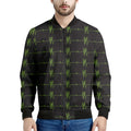 Green Heartbeat Pattern Print Men's Bomber Jacket