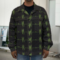 Green Heartbeat Pattern Print Men's Shirt Jacket