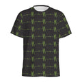 Green Heartbeat Pattern Print Men's Athletic T-Shirt