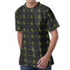 Green Heartbeat Pattern Print Men's Velvet T-Shirt