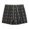 Green Heartbeat Pattern Print Mesh Shorts