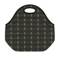 Green Heartbeat Pattern Print Neoprene Lunch Bag