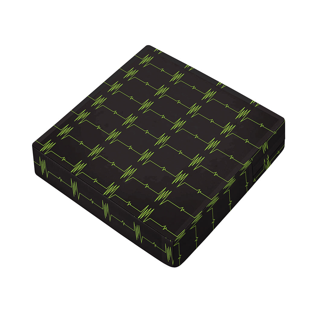 Green Heartbeat Pattern Print Outdoor Seat Cushion Cover