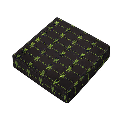 Green Heartbeat Pattern Print Outdoor Seat Cushion Cover