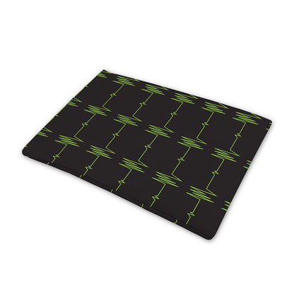 Green Heartbeat Pattern Print Pet Cooling Mat Cover