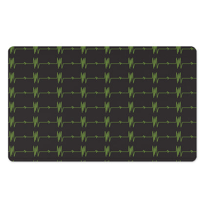 Green Heartbeat Pattern Print Polyester Doormat