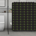 Green Heartbeat Pattern Print Polyester Shower Curtain