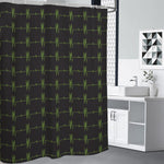 Green Heartbeat Pattern Print Premium Shower Curtain