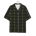 Green Heartbeat Pattern Print Rayon Hawaiian Shirt