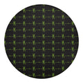 Green Heartbeat Pattern Print Round Blanket