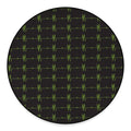 Green Heartbeat Pattern Print Round Floor Mat