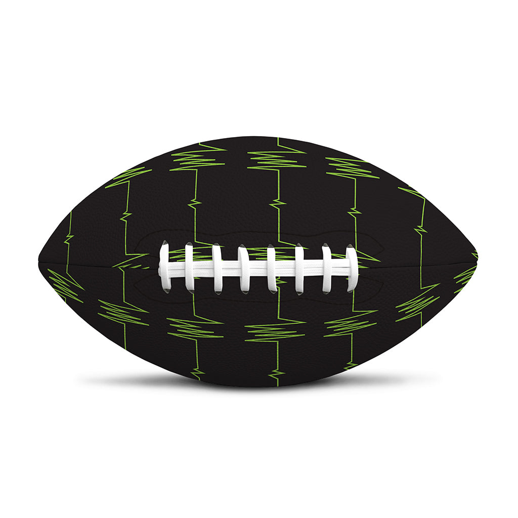 Green Heartbeat Pattern Print Rugby Ball