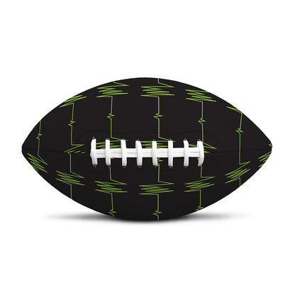 Green Heartbeat Pattern Print Rugby Ball