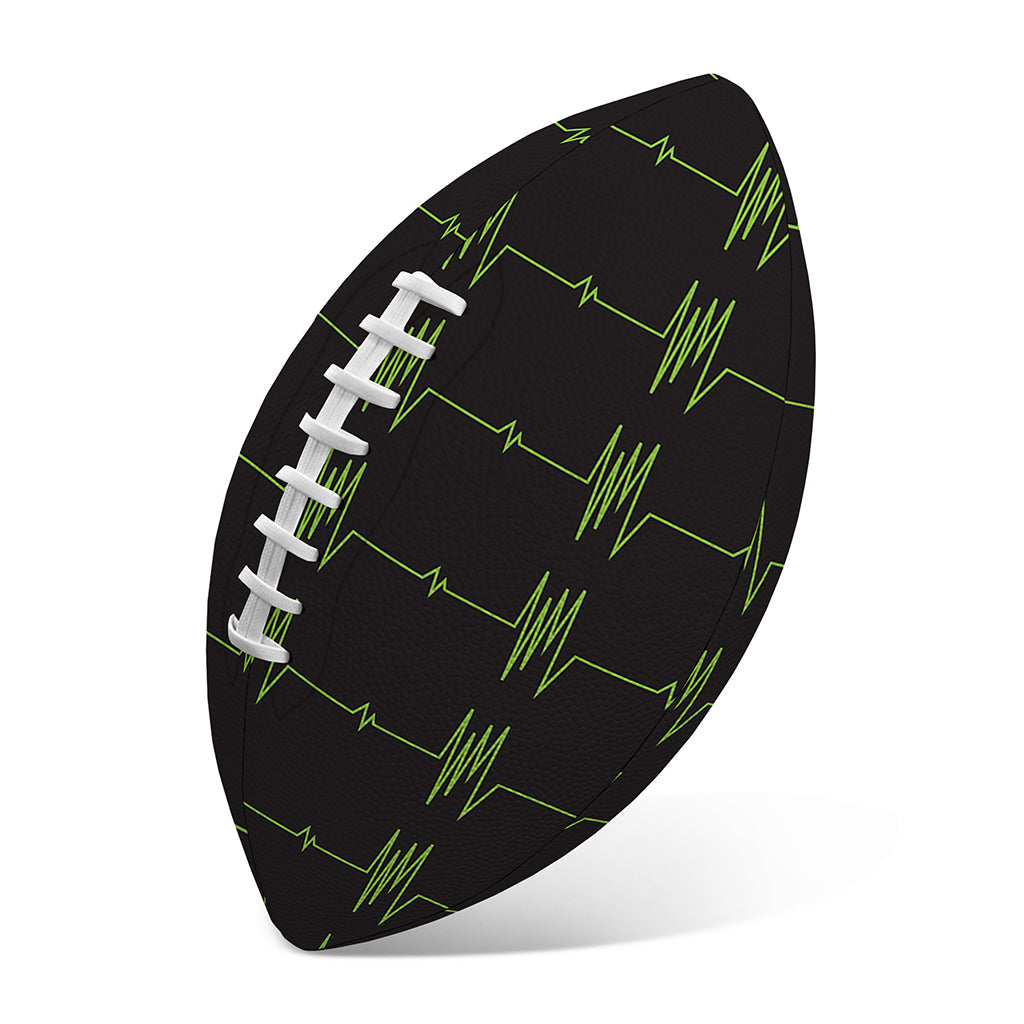 Green Heartbeat Pattern Print Rugby Ball