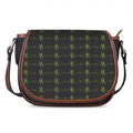 Green Heartbeat Pattern Print Saddle Bag