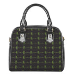 Green Heartbeat Pattern Print Shoulder Handbag