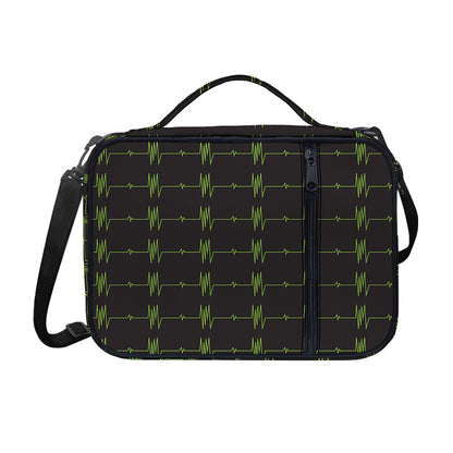 Green Heartbeat Pattern Print Shoulder Strap Bible Bag