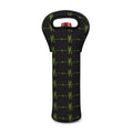 Green Heartbeat Pattern Print Single Neoprene Wine Tote