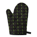 Green Heartbeat Pattern Print Single Oven Mitt