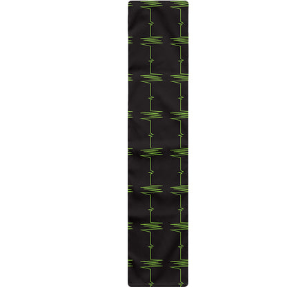 Green Heartbeat Pattern Print Table Runner