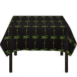 Green Heartbeat Pattern Print Tablecloth