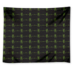 Green Heartbeat Pattern Print Tapestry