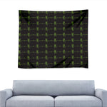 Green Heartbeat Pattern Print Tapestry