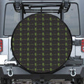 Green Heartbeat Pattern Print Tire Cover