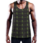 Green Heartbeat Pattern Print Training Tank Top