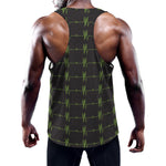 Green Heartbeat Pattern Print Training Tank Top