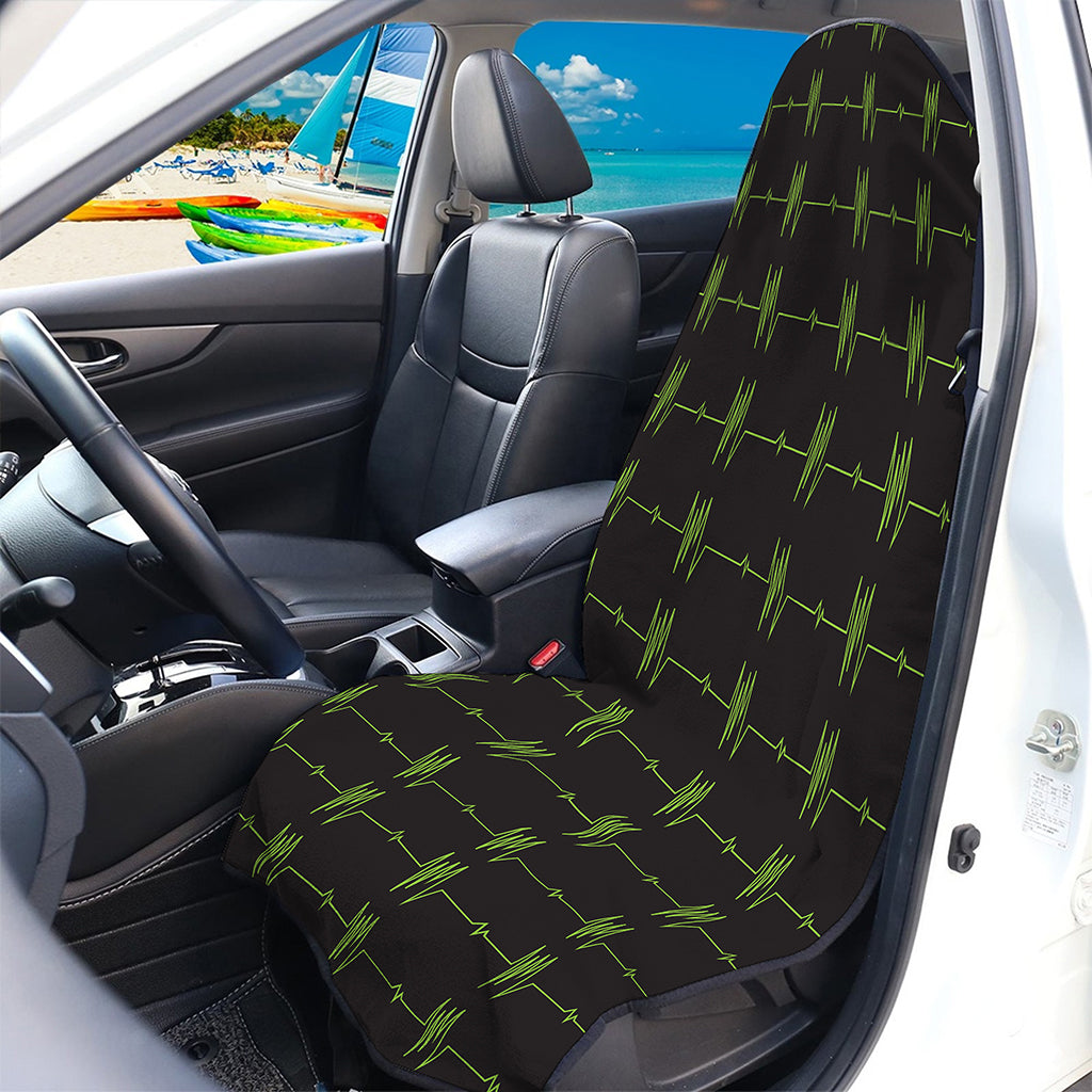 Green Heartbeat Pattern Print Waterproof Car Seat Cover