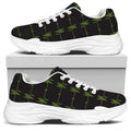 Green Heartbeat Pattern Print White Chunky Shoes