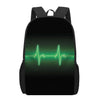 Green Heartbeat Print 17 Inch Backpack