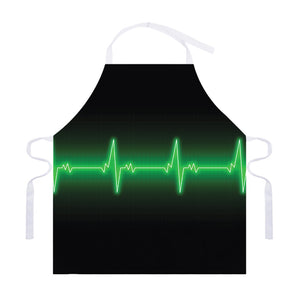 Green Heartbeat Print Adjustable Apron