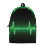 Green Heartbeat Print Backpack