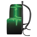 Green Heartbeat Print Backpack