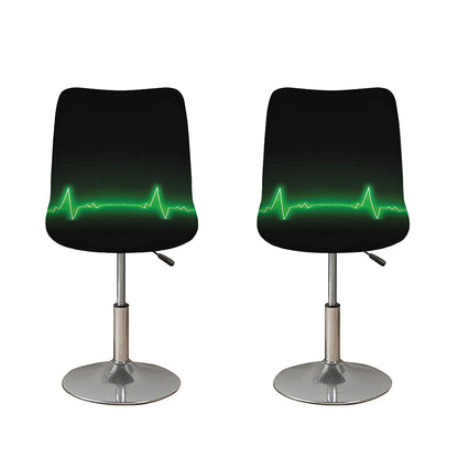 Green Heartbeat Print Bar Stool Covers