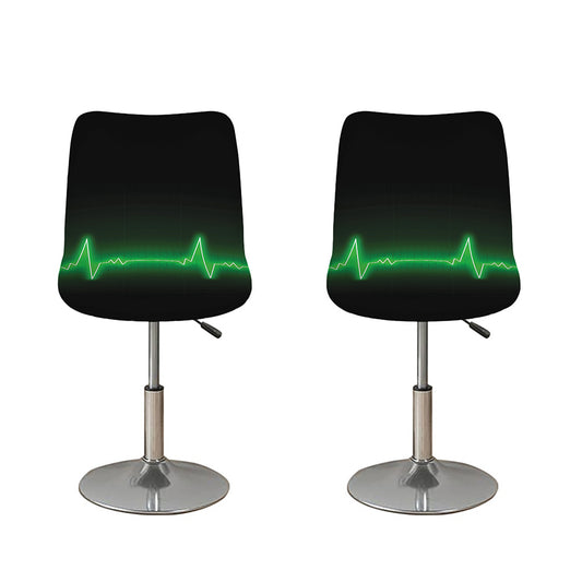 Green Heartbeat Print Bar Stool Covers