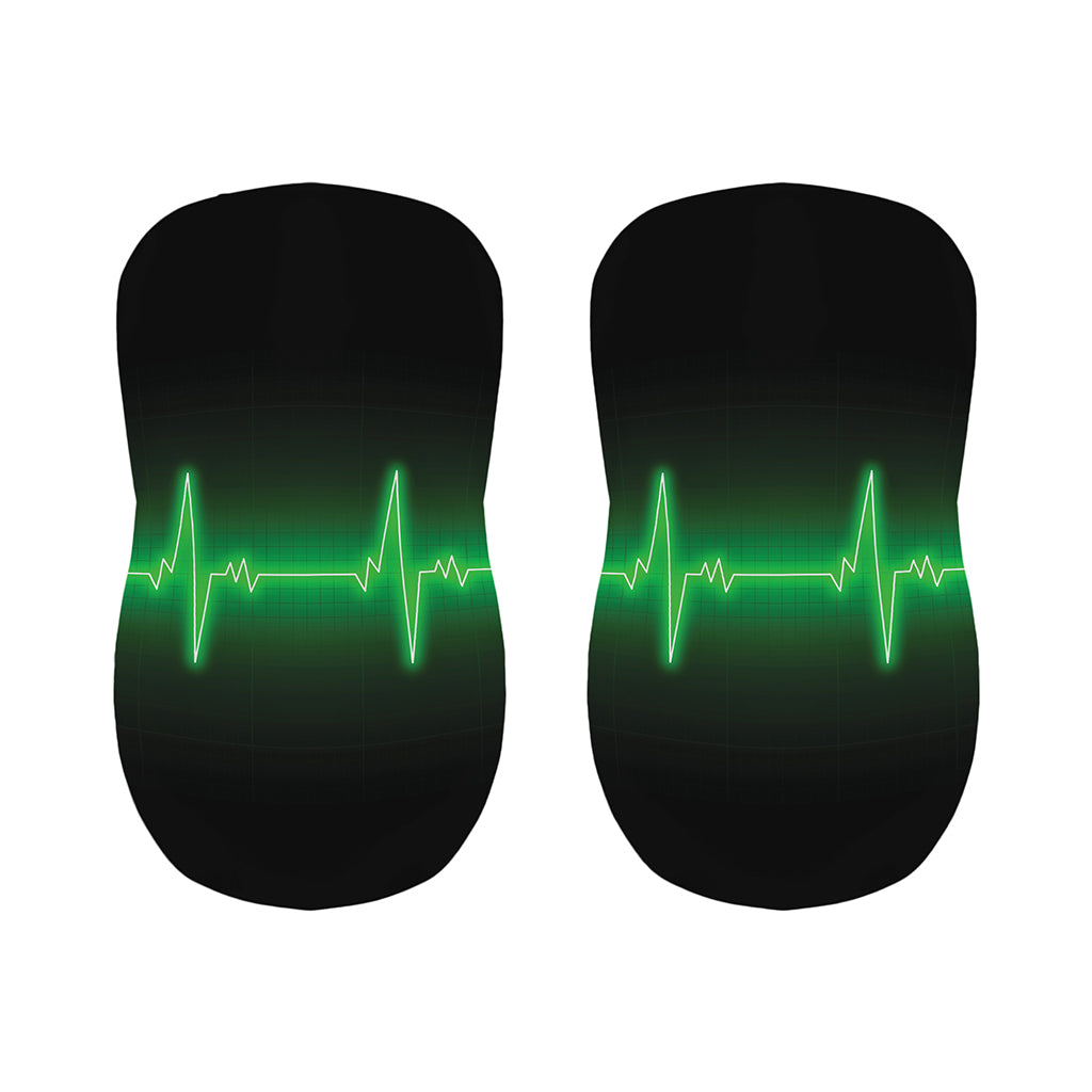 Green Heartbeat Print Bar Stool Covers