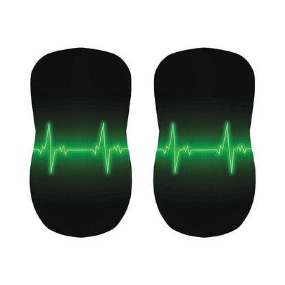 Green Heartbeat Print Bar Stool Covers