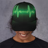 Green Heartbeat Print Baseball Cap