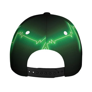 Green Heartbeat Print Baseball Cap
