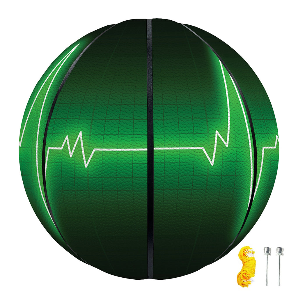 Green Heartbeat Print Basketball