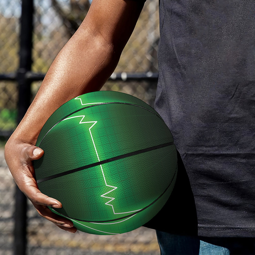 Green Heartbeat Print Basketball