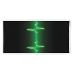 Green Heartbeat Print Beach Towel