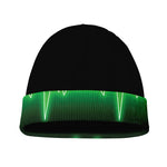 Green Heartbeat Print Beanie