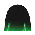 Green Heartbeat Print Beanie
