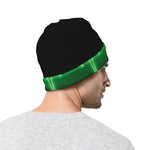 Green Heartbeat Print Beanie